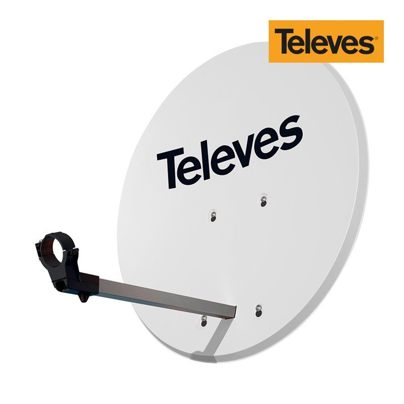 Antena parabólica disco de alumínio offset Ø63cm Branco Televés