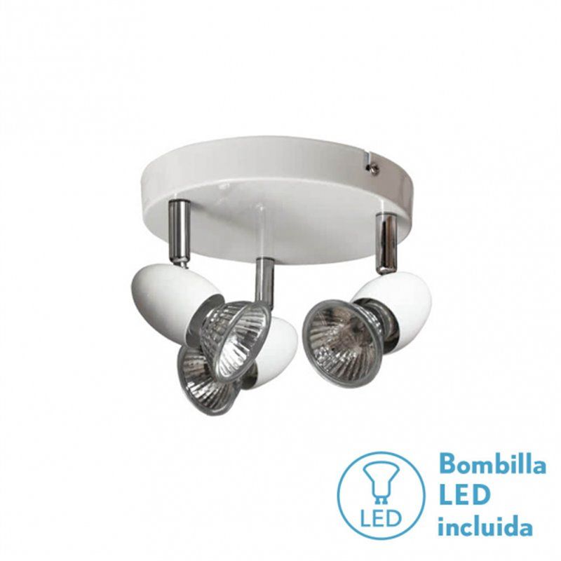 FAB 029683001 | Plafon Foco Sonora Blanco 3xgu10 Bomb. LED incl 13x17d