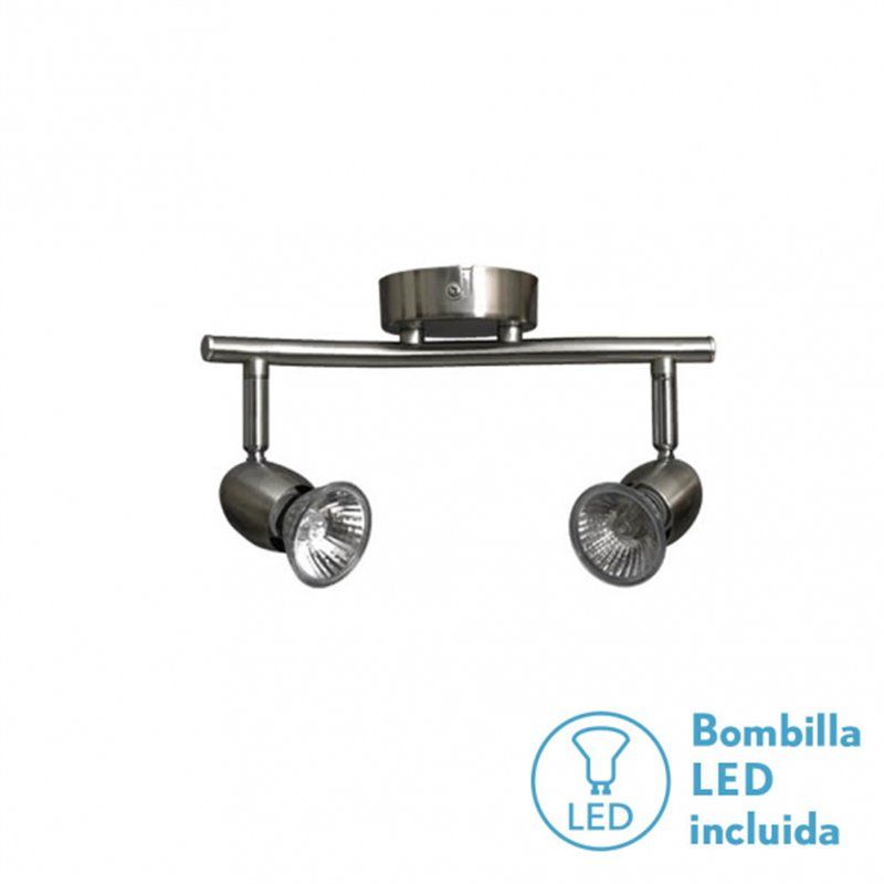 FAB 029692003 | Regleta Foco Sonora Niquel 2xgu10 Bomb. LED incl 15x26