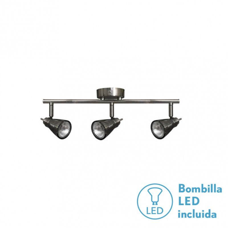 FAB 029893003 | Regleta Foco Tabernas Niquel 3xgu10 Bomb. LED incl 15x50