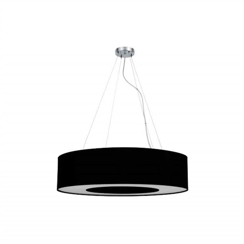 Candeeiro suspenso pequeno Haiti Cromo/Preto 4xE27 (40<120xØ50x50cm)