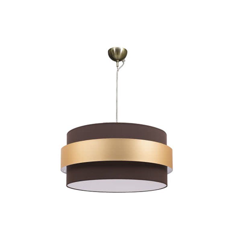 Luminária pendente Bremen Couro/Marrom-Dourado 3xE27 (Ø50cm)