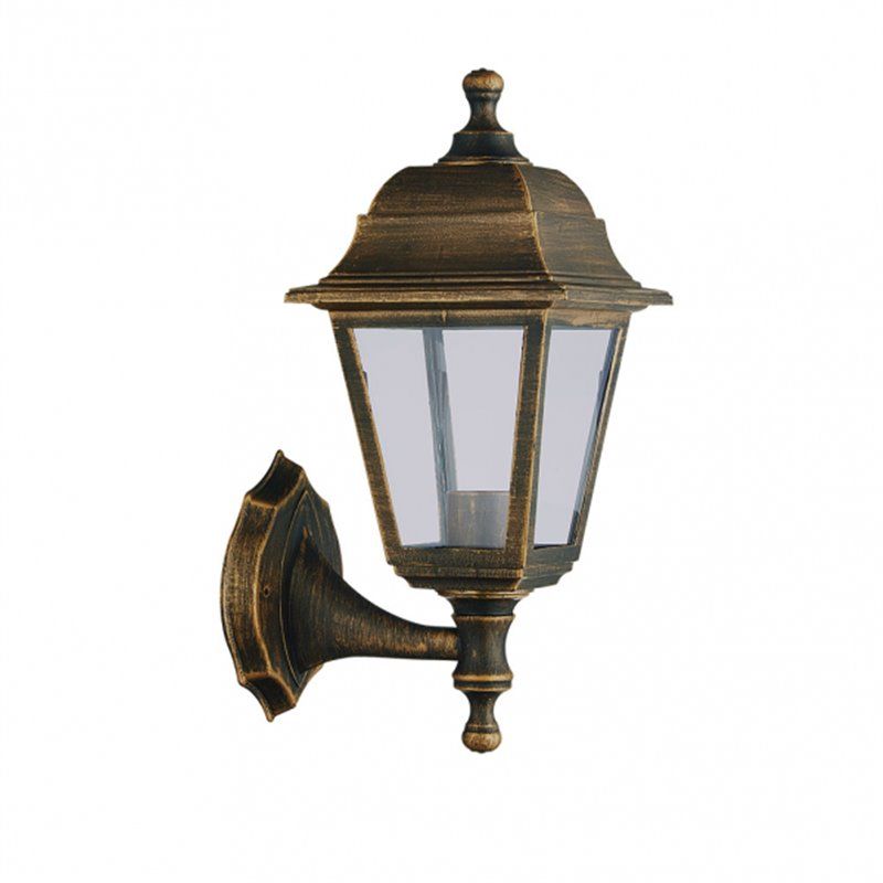 FAB 125861016 | Candeeiro de parede exterior Manjericão 1xe27 Ouro Velho Ip44 Policarbonato 35x15x19,7 Cm