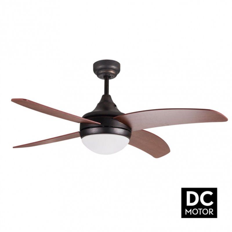 Ventilador Osiris Rustic Brown DC 4 lâminas de nogueira