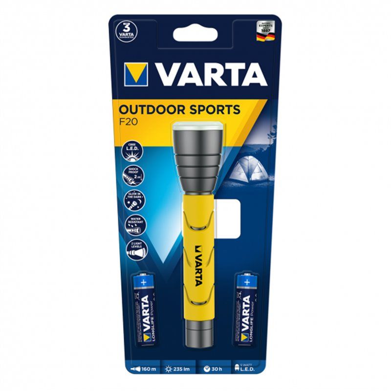 FAB LIN18628101421 | Linterna Led 5w Varta Ipx4 2xlr06 Incluidas Amarillo  16x3,7