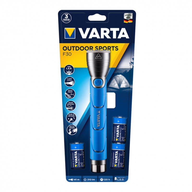 FAB LIN18629101421 | Linterna Led 5w Varta Ipx4 3xlr14 Incluidas Azul 25x5d