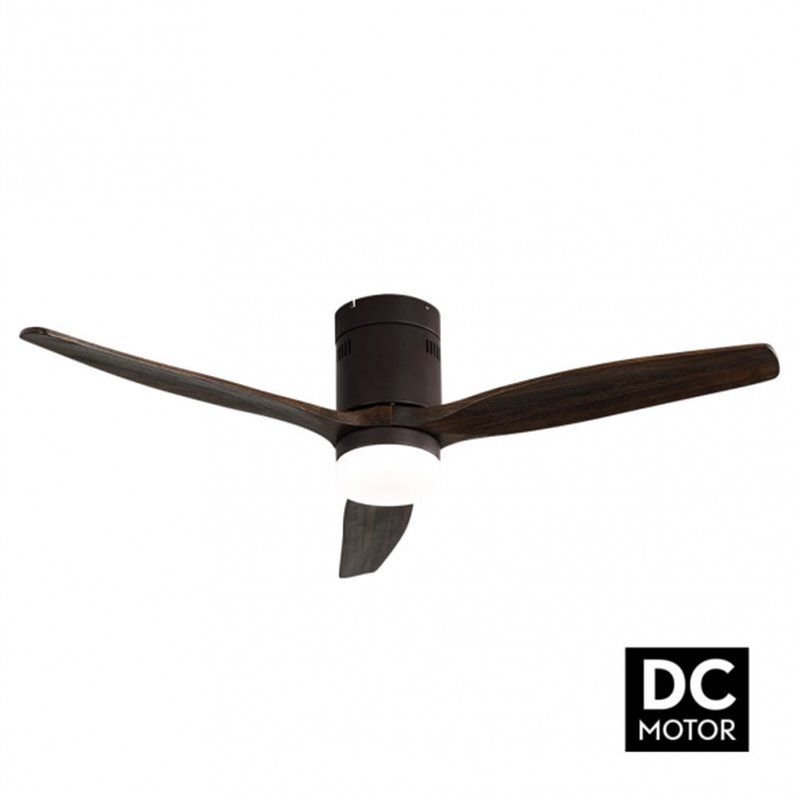 Ventilador de Teto DC 18W Marrom Aguilon 3 Lâminas Carvalho