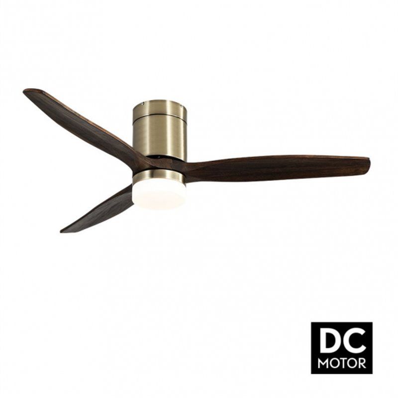 Ventilador de Teto DC 18W Couro Aguilon 3 Lâminas Carvalho