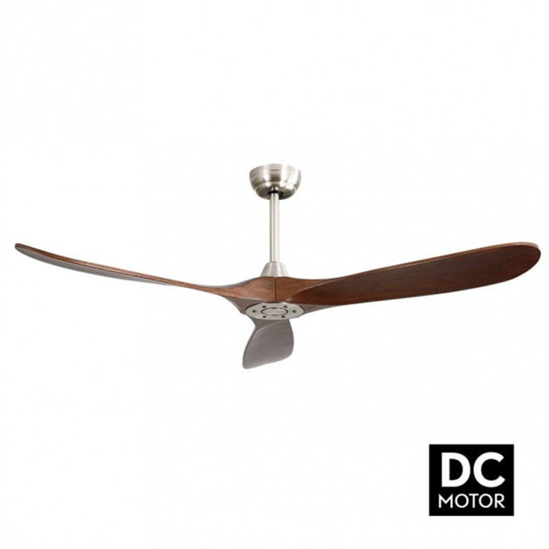 FAB 129090302 | Ventilador Dc Marin Niquel 3 Aspas Roble Sin Luz 5 Velocidades Remoto Temporizador 152d