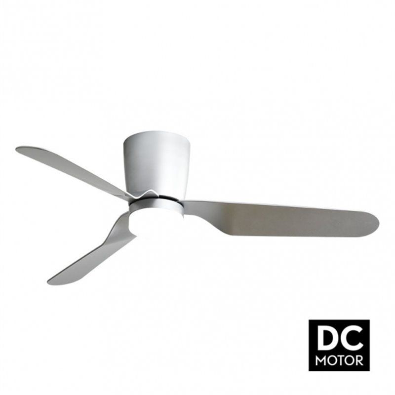 Ventilador de Teto DC 18W Kochi Níquel 3 Lâminas Prateadas