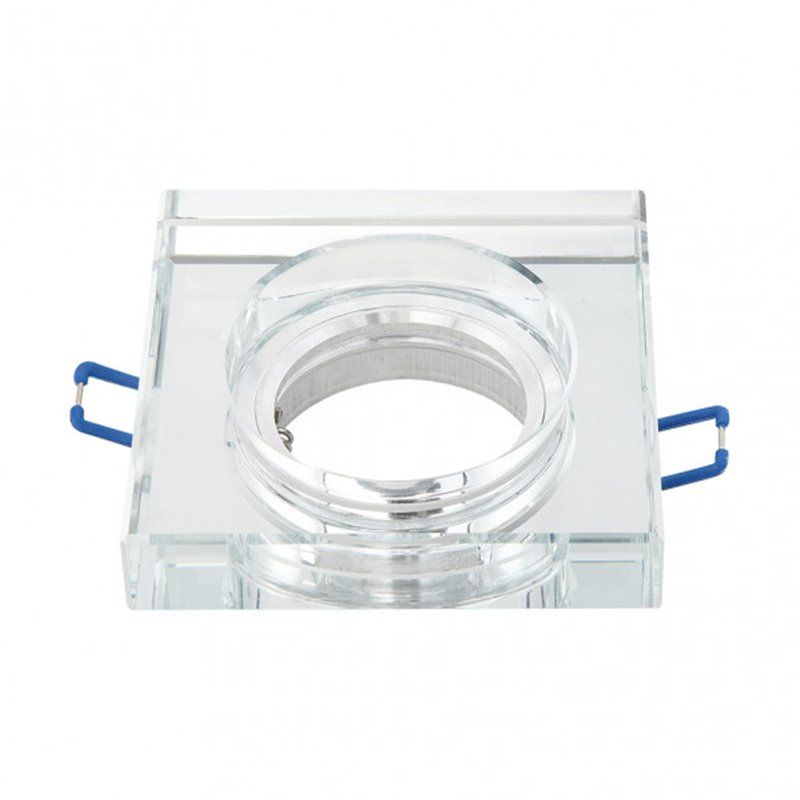 FAB14338CG49 | Vidro Solna Recesso 1xgu10 Espessura Quadrada 2cm Transparente C/suporte para lâmpada 2x9x9 Cm Corte 6 Cm