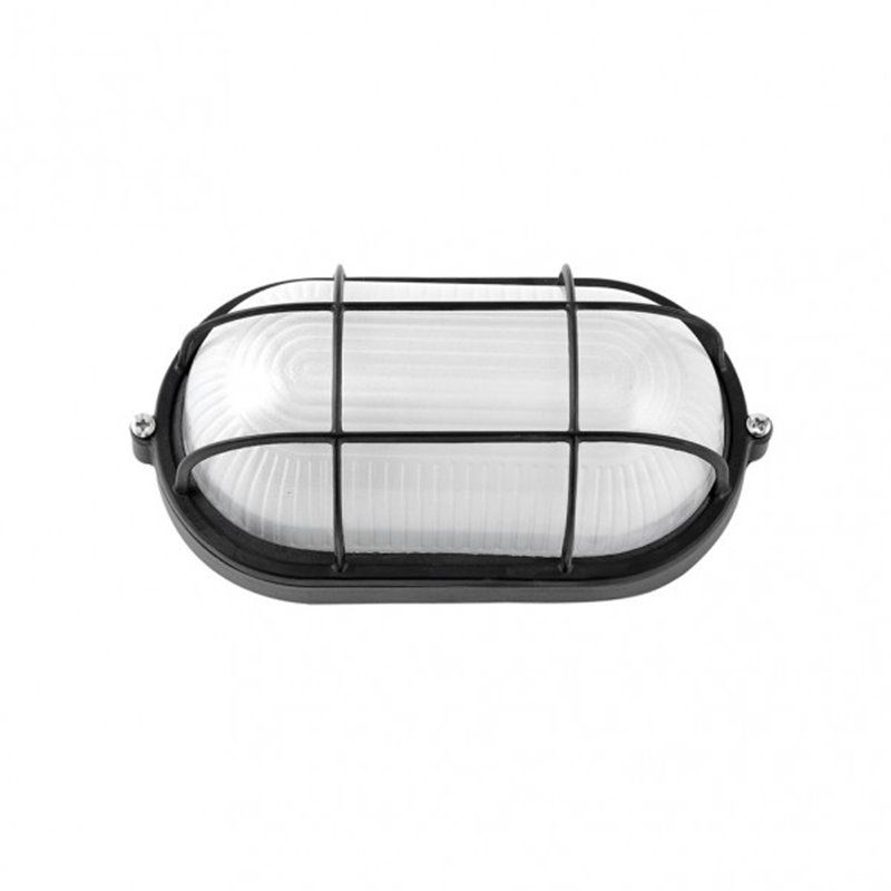 FAB 148162009 | Aplique Ext. Oval Aluminio Apus Peq. 1xe27  Negro  9x21x10,5 Cm Ip44