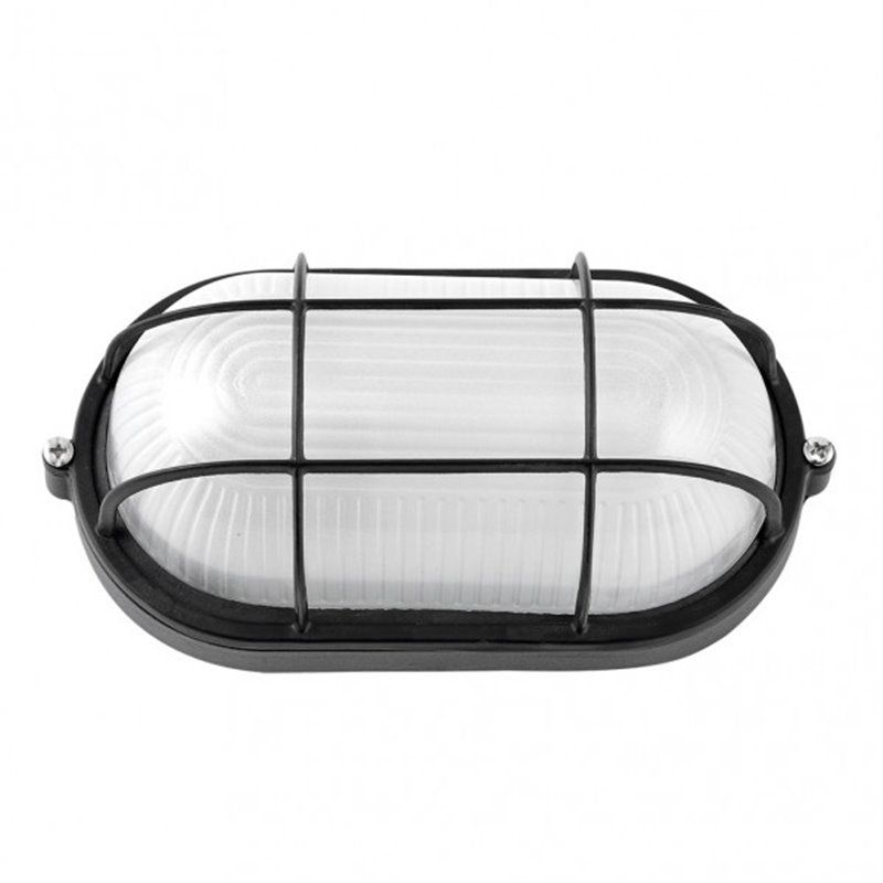 FAB 148162209 | Aplique Ext.oval Aluminio Apus Grande 1xe27 Negro 11,5x27,5x15,5 Cm  Ip44