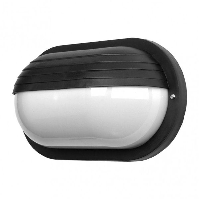 FAB 148262209 | Grande Canopus Ext.oval luz de parede 1xe27 Policarb.preto Ip44 10x26x15 Cm