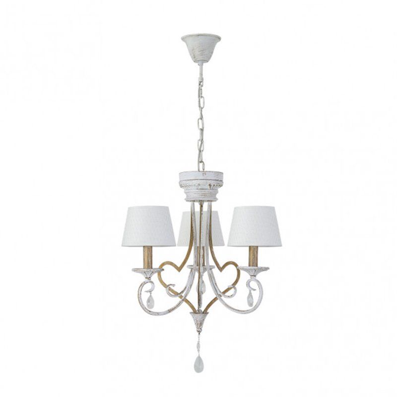 FAB 151553075 | Lâmpada Crasas 3xe14 Branco/ouro Regx49x49 Cm