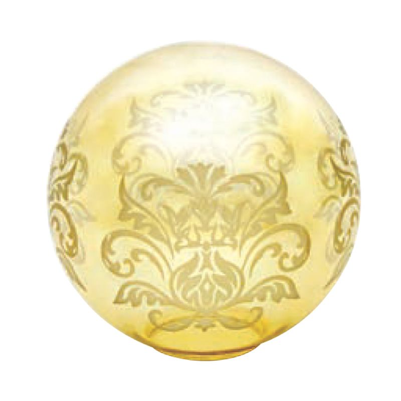 Boule tulipe en verre AMBRE 14cm avec bouche 5.5cm