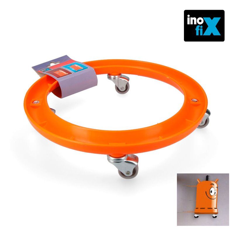 PATIN PARA BOMBONA BUTANO DIAMETRO 310MM X 68MM INOFIX, RUEDAS CON GIRO DE 360º POR RODAMIENTOS, BASE INYECTADA CON MATERIAL DE 