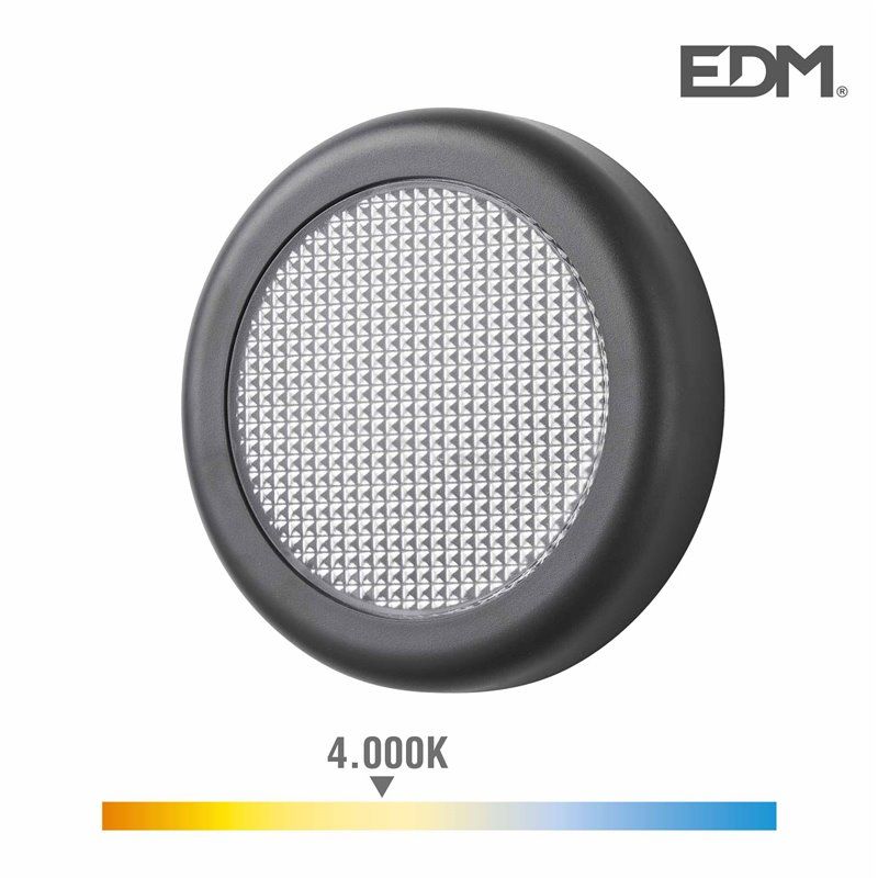 APLIQUE LED 6W 450 LUMENS 4.000K LUZ DIA REDONDO EDM TAMAÑO 14X2,8 CM, USO EXTERIOR IP65, NO REGULABLE, RA80,25.000 HORAS, CUERP