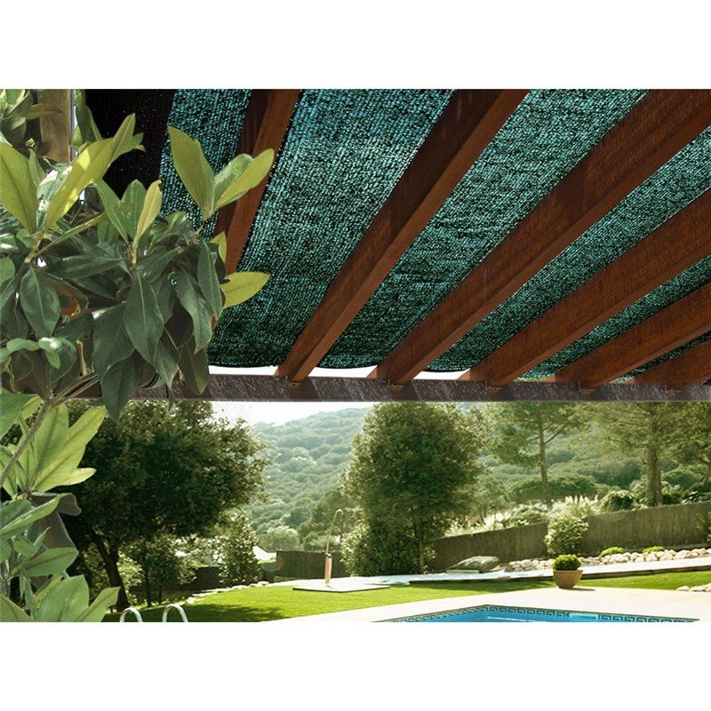 MALLA PLEGABLE VERDE 70% 4X5M MALLA PARA SOMBREO  MUY LIGERA Y RESISTENTE  OCULTACION DEL 70%