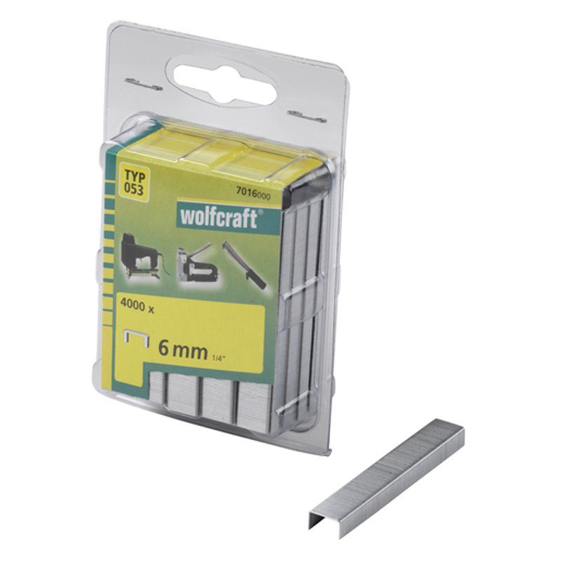 Grampos para coluna larga Wolfcraft 6 mm tipo 053 (pacote 4000) (7016000)