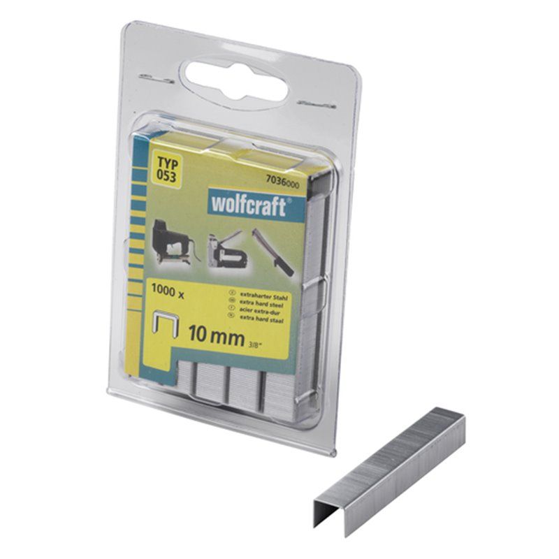 Grampos para coluna larga Wolfcraft 6 mm tipo 053 (pacote 2000) (7026000)