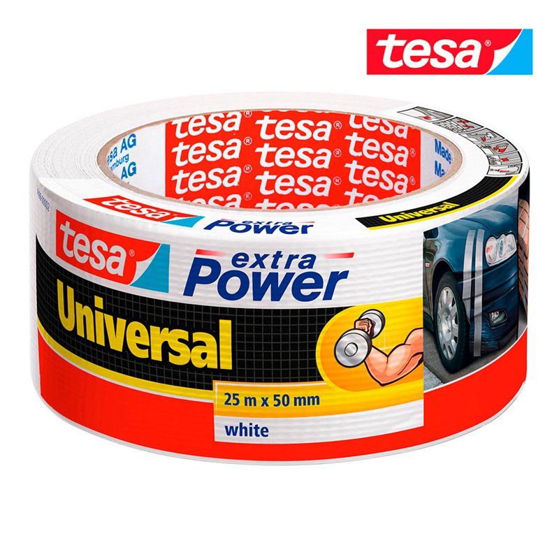 CINTA UNIVERSAL BLANCA EXTRA POWER UNIVERSAL 25M X 50MM 56388 TESA