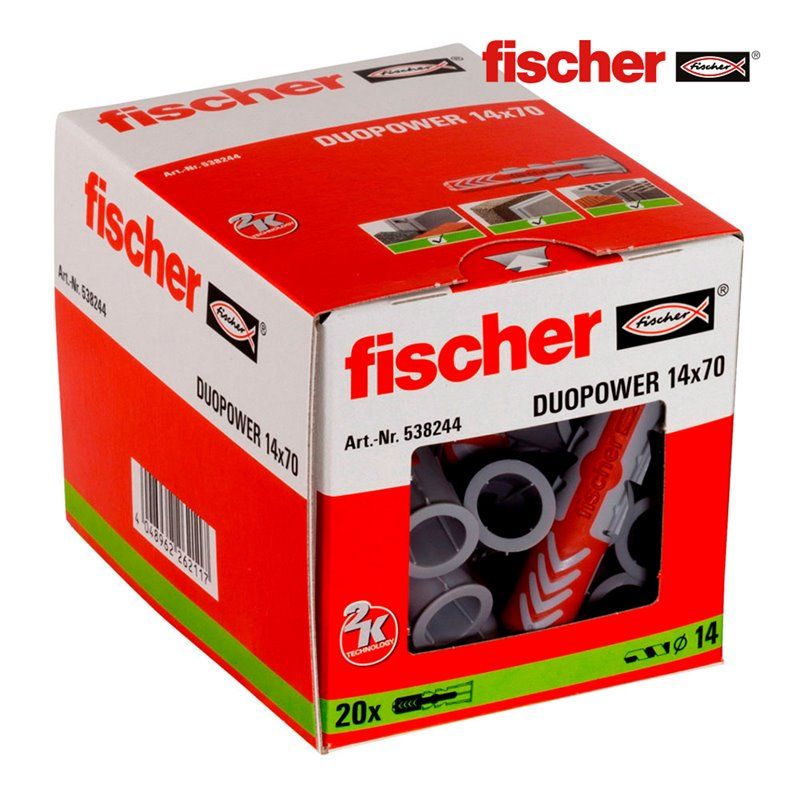 Chuteiras FISCHER DuoPower 14x70 - Pacote 20 unidades 538244