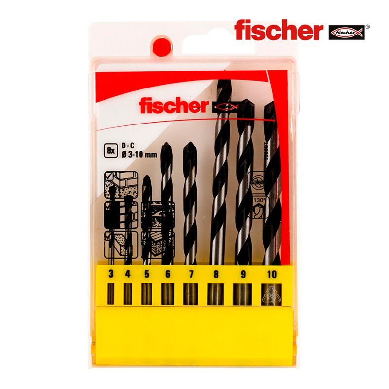 Pack 8 brocas percusion e 3/4/5/6/7/8/9/10  536607 fischer