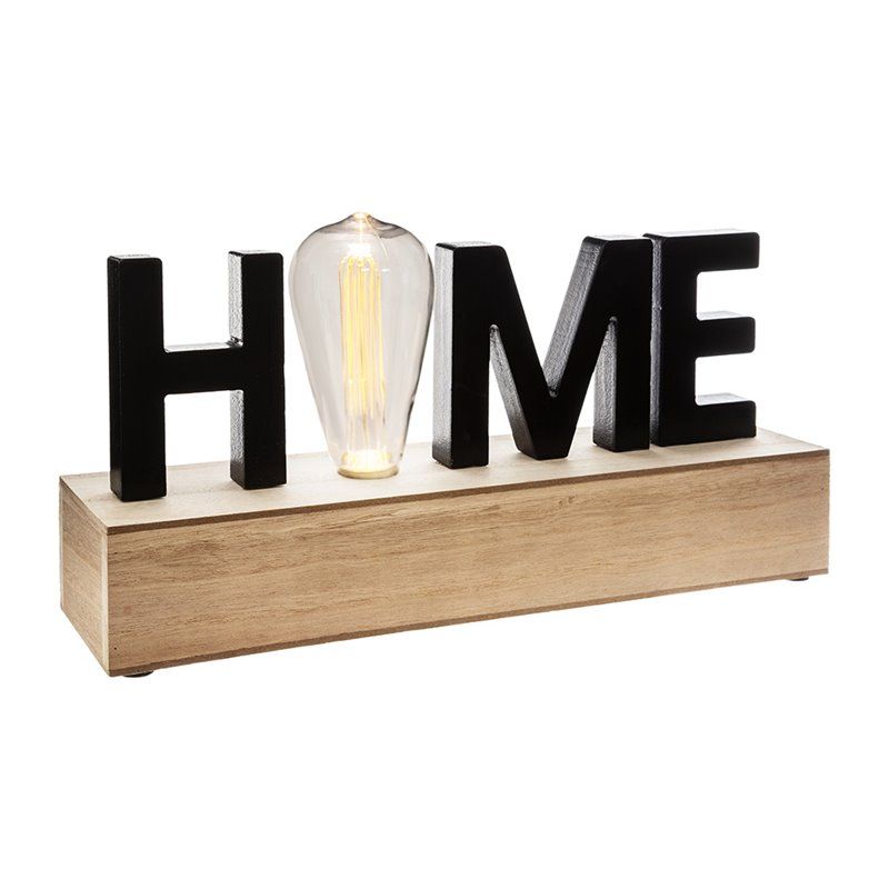 FIGURA LED 'HOME' 34X16X8CM. FUNCIONA CON 2 PILAS X AAA NO INCLUIDAS.