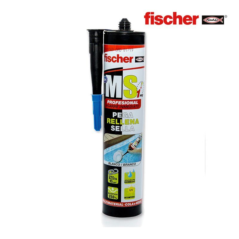 MS PROFESIONAL BLANCO  290 ML FISCHER . SELLANTE-ADHESIVO MONOCOMPONENTE DE ELEVADAS PRESTACIONES MECÁNICAS, DISEÑADO PARA EL SE