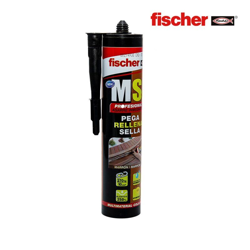 MS PROFESIONAL MARRÓN 290 ML FISCHER . SELLANTE-ADHESIVO MONOCOMPONENTE DE ELEVADAS PRESTACIONES MECÁNICAS, DISEÑADO PARA EL SEL