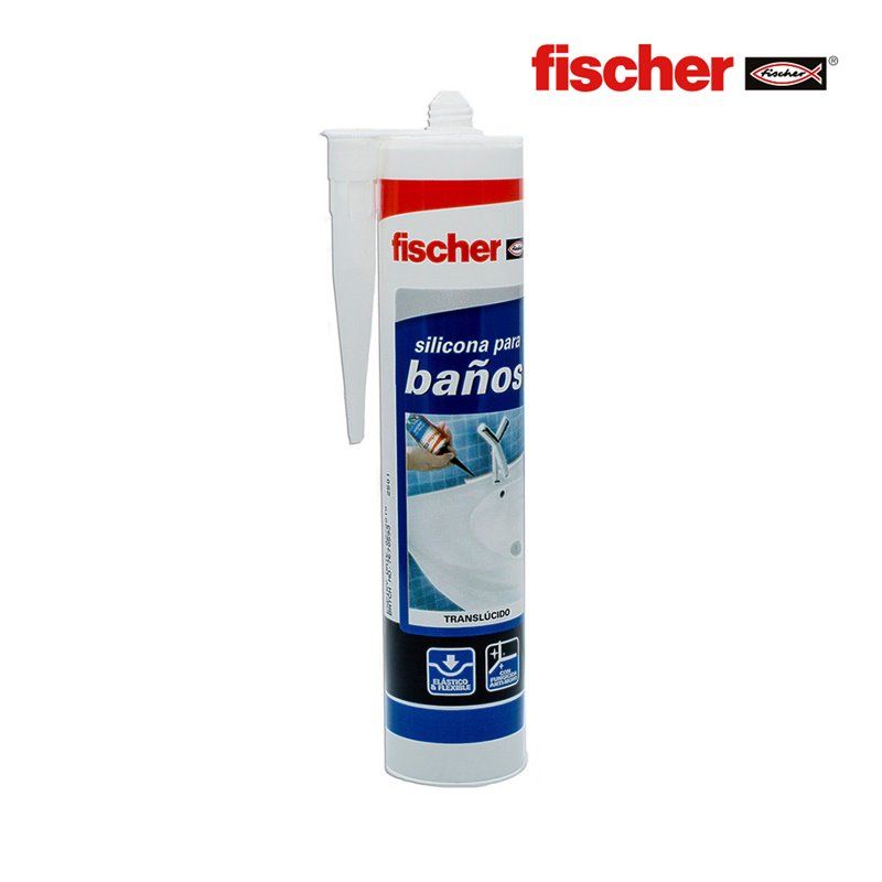 Silicona sanitarios transparente 300 ml 20819  fischer