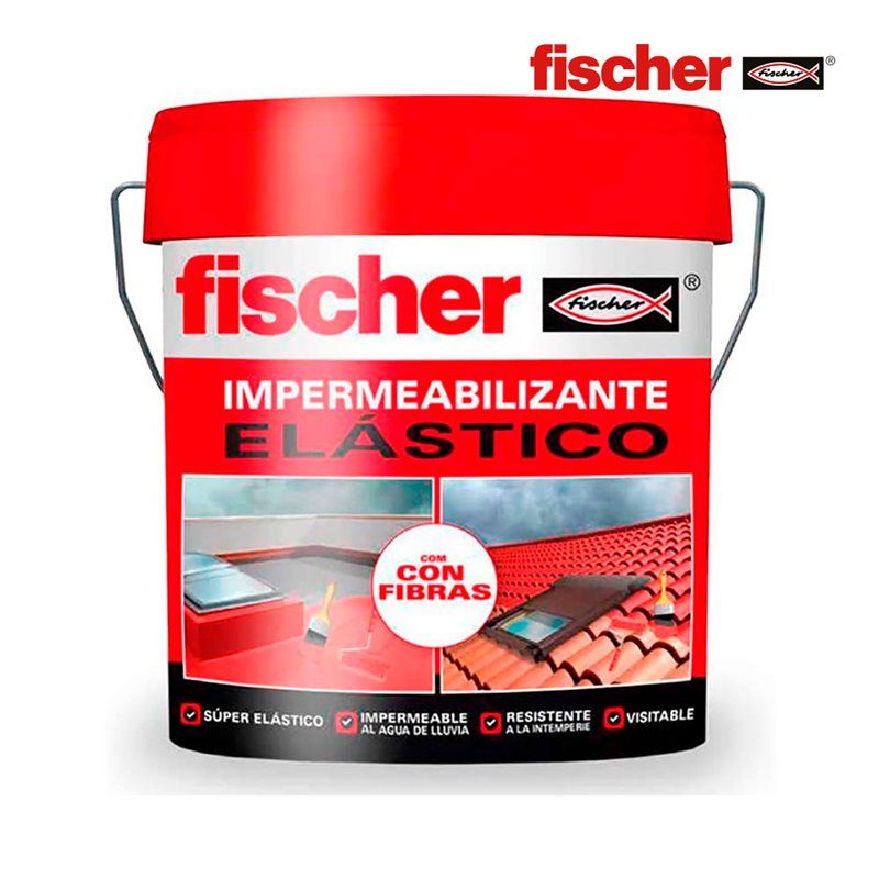 Impermeabilizante 15l. rojo con fibras 547152 fischer