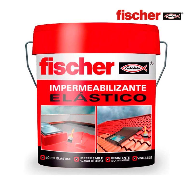 IMPERMEABILIZANTE 15L. ROJO FISCHER .ES UN PRODUCTO DE ASPECTO CONSISTENTE QUE AL SECAR FORMA UN RECUBRIMIENTO IMPERMEABLE, ELÁS