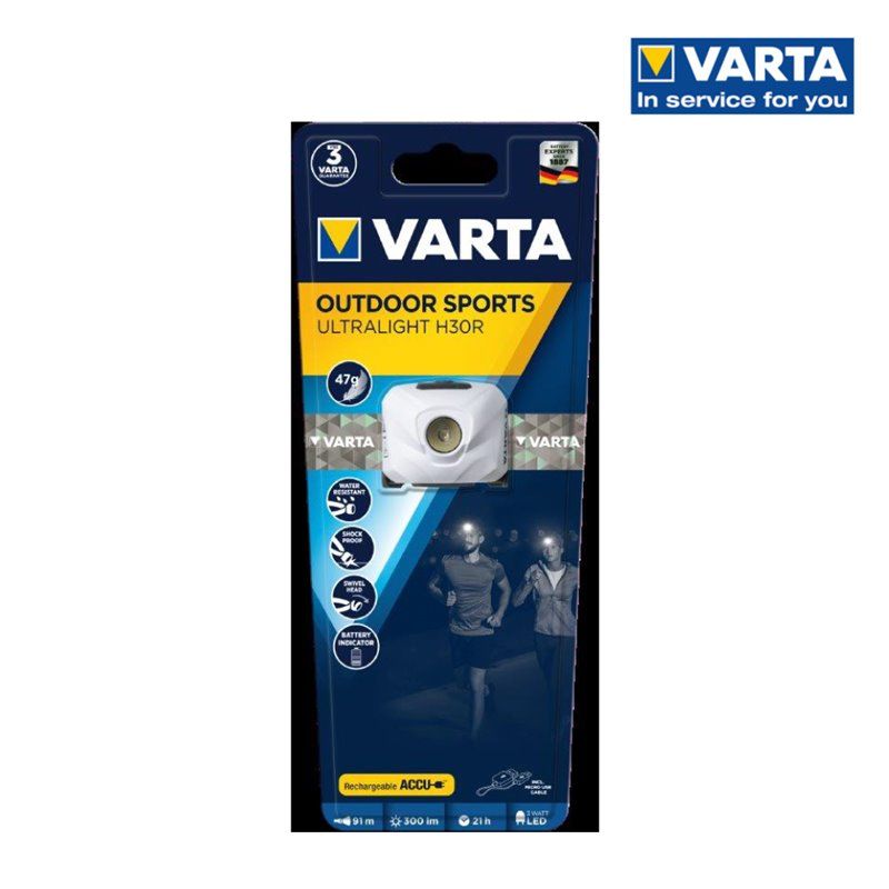 Farol branco ultraleve Varta h30r