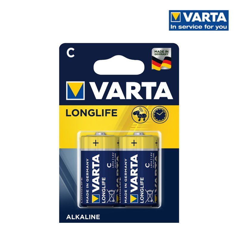 Bateria alcalina Varta c - blister lr14 de longa duração 2 unidades ø26,2x50mm