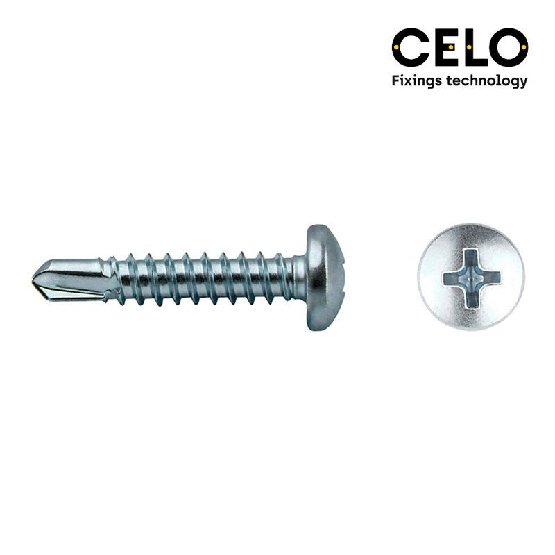 Caixa de 100 unidades de brocas ranhuradas galvanizadas PHILIPS Ø5,5x63mm (rosca para chapa)