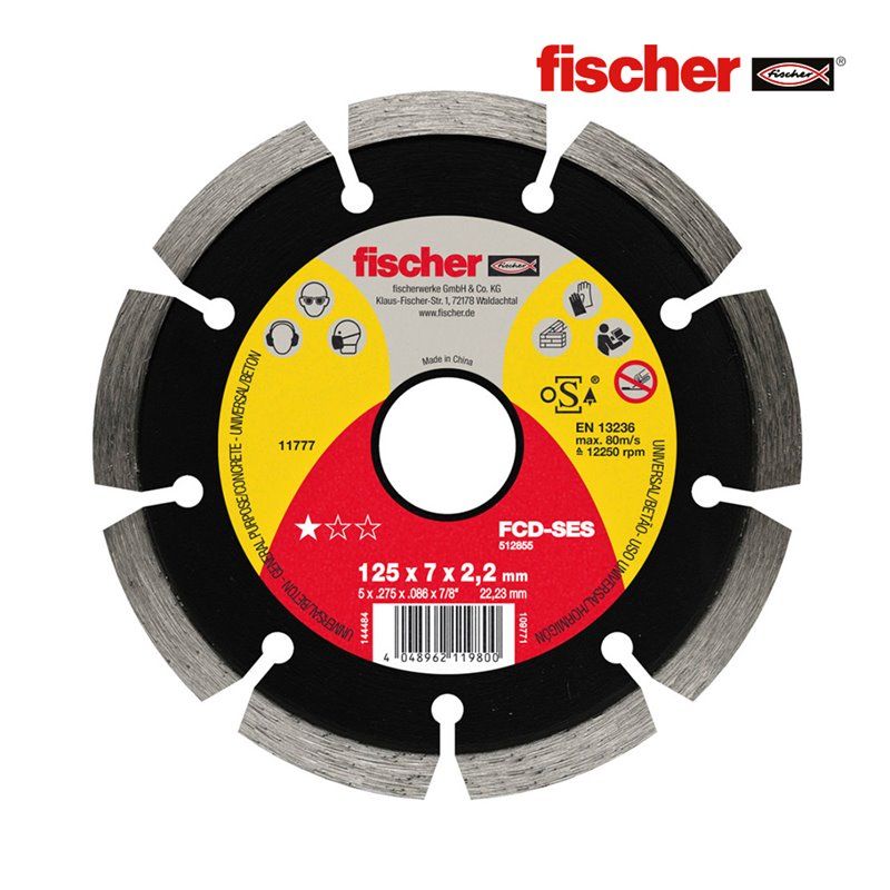 Disco de corte FISCHER FCD-SES Ø125x2,2x22,23 para concreto 512855