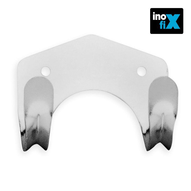 Colgador doble acero zincado para herramientas. inofix (blister 3 unid)