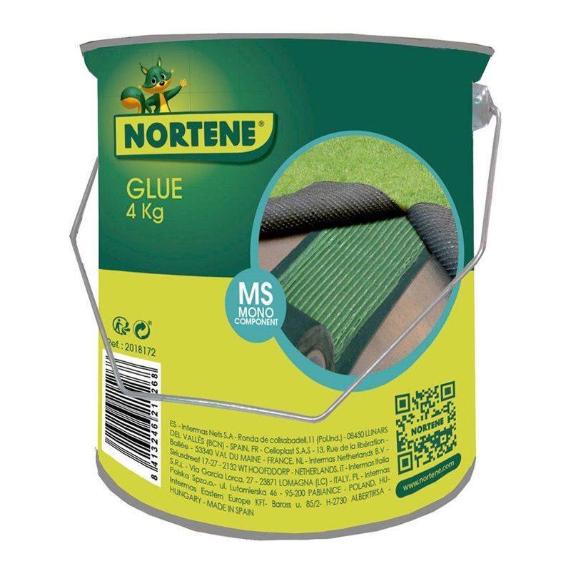 COLA ESPECIAL PARA CÉSPED ARTIFICIAL GLUE 4KG NORTENE. COLOR VERDE.  ADHESIVO ESPECIAL PARA CÉSPED ARTIFICIAL. MUY BUENA ADHESIÓ