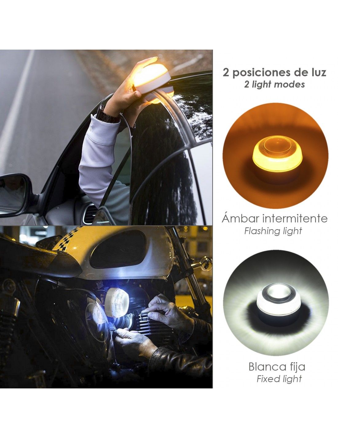 Comprar Luz de emergencia portátil para coche, baliza luminosa de emergencia  homologada V16, luz estroboscópica de inducción magnética  naranja/azul/rojo, nueva