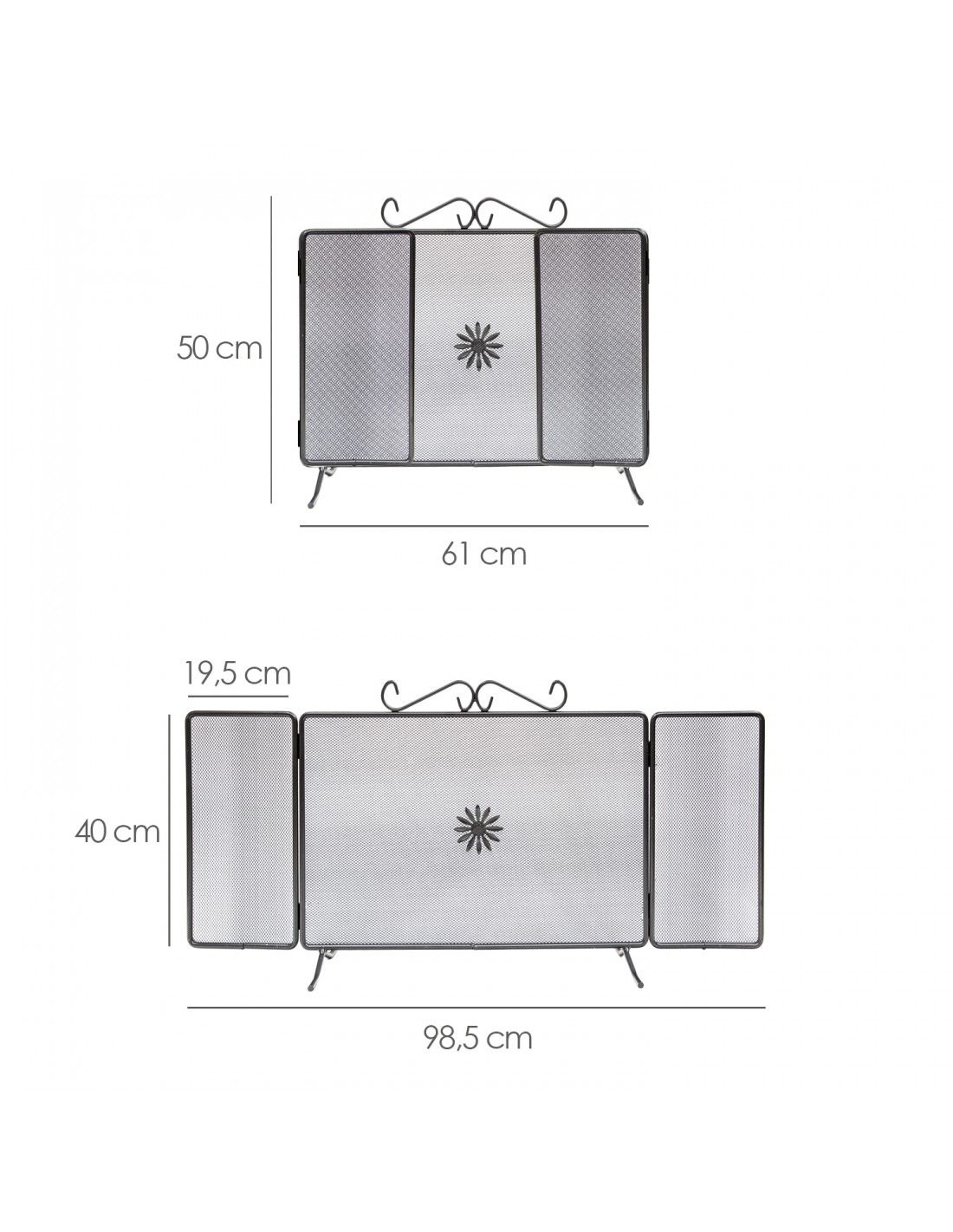 Pantalla Chimenea 98,5 x 50 (Alt) cm. Salvachispas, Protector Chimenea,  Protector Rejilla Chimenea.