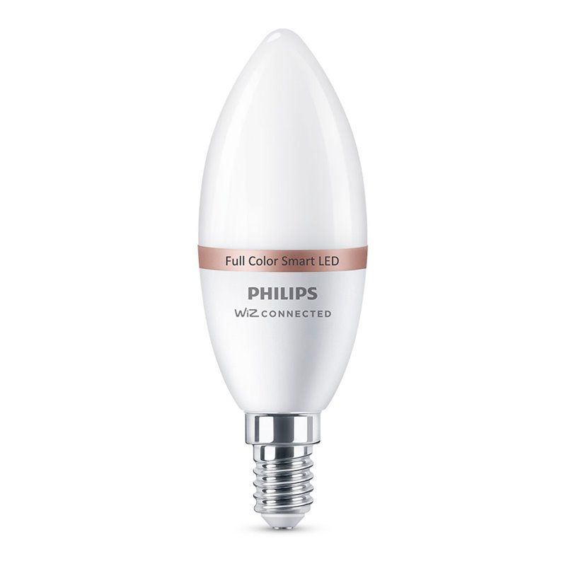 BOMBILLA LED VELA E14 4,9W 2.700K-6.500K 470LM WIFI PHILIPS WIZ. CAMBIA LA LUZ INTELIGENTE AJUSTABLE A CUALQUIER TONO DE BLANCO 