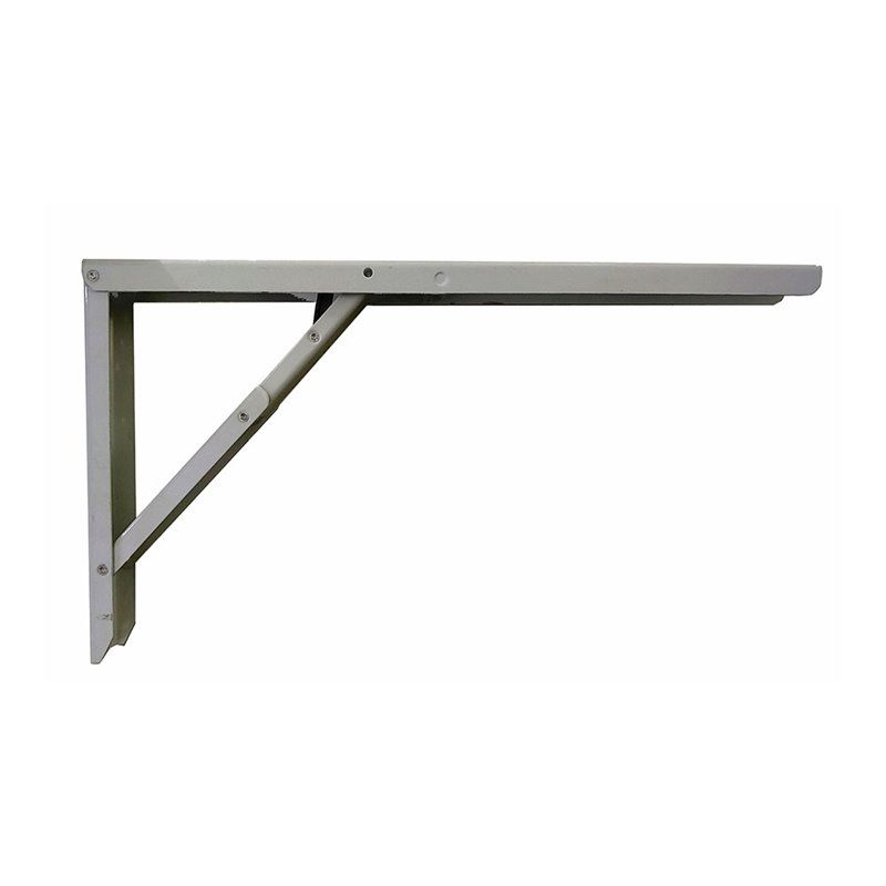 ESCUADRA DE ACERO PLEGABLE ABAT-TABLE  PLATA 30X52CM.. ALTA RESISTENCIA. 2CM PLEGADA. PESO MÁXIMO RECOMENDADO 300 KG PARA 2UNI. 