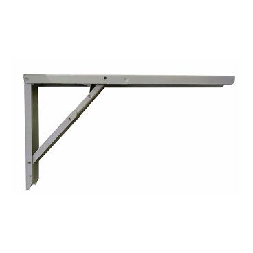 ESCUADRA DE ACERO PLEGABLE ABAT-TABLE  PLATA 30X52CM.. ALTA RESISTENCIA. 2CM PLEGADA. PESO MÁXIMO RECOMENDADO 300 KG PARA 2UNI. 