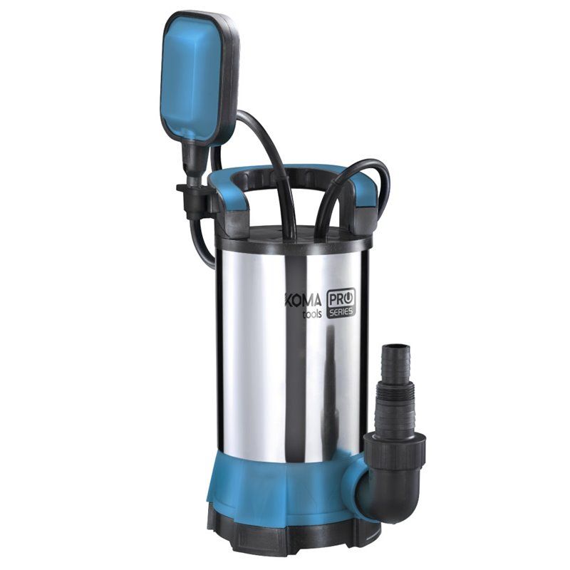 BOMBA 500W INOX AGUA LIMPIA KOMA TOOLS 230-50HZ MAX. CAUDAL 10.000L/HORA, ALTURA MAXIMA 8MTS, PROFUNDIDAD DE ASPIRACION MAXIMA: 