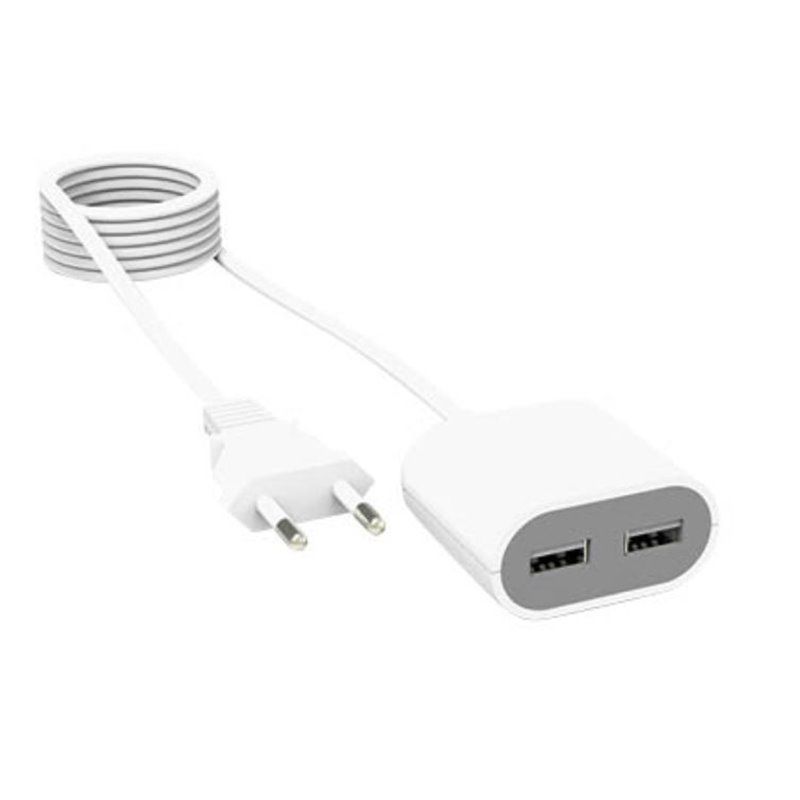 Cargador alargador 2 USB 2.4A 1,5M