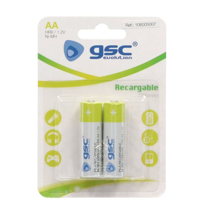 GSC 106005007 | Bateria recarregável GSC HR6 (AA) 1.2V 2300mAh Blister 2 unidades