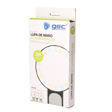 Lupa de mano 5X aumento 18 LEDs 3 modos
