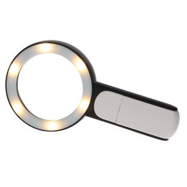 Lupa de mano 5X aumento 18 LEDs 3 modos